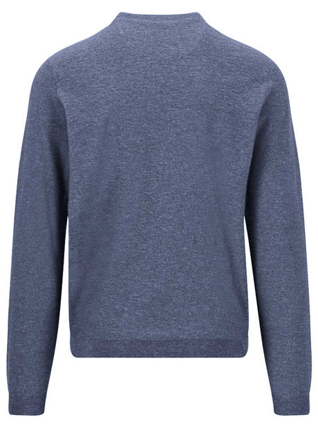 Fynch Hatton Knitwear & Jumpers Fynch Hatton - Crew Neck Cotton/Linen Horizon Jumper