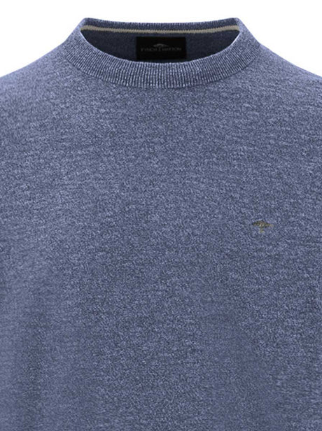 Fynch Hatton Knitwear & Jumpers Fynch Hatton - Crew Neck Cotton/Linen Horizon Jumper