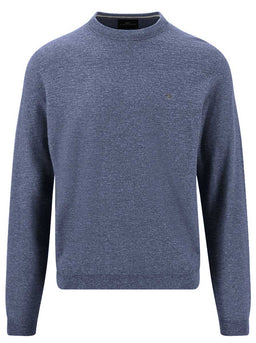 Fynch Hatton Knitwear & Jumpers Fynch Hatton - Crew Neck Cotton/Linen Horizon Jumper