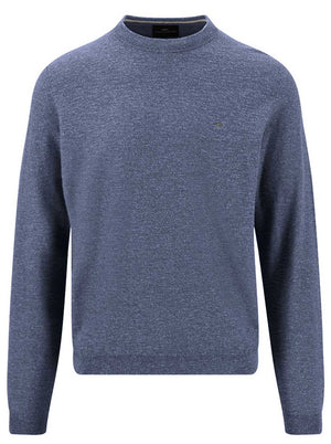 Fynch Hatton Knitwear & Jumpers Fynch Hatton - Crew Neck Cotton/Linen Horizon Jumper