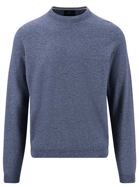 Fynch Hatton Knitwear & Jumpers Fynch Hatton - Crew Neck Cotton/Linen Horizon Jumper