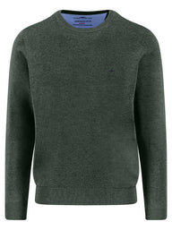 Fynch Hatton Knitwear & Jumpers Fynch Hatton - Crew Neck Superfine Cotton Dark Ivy Jumper