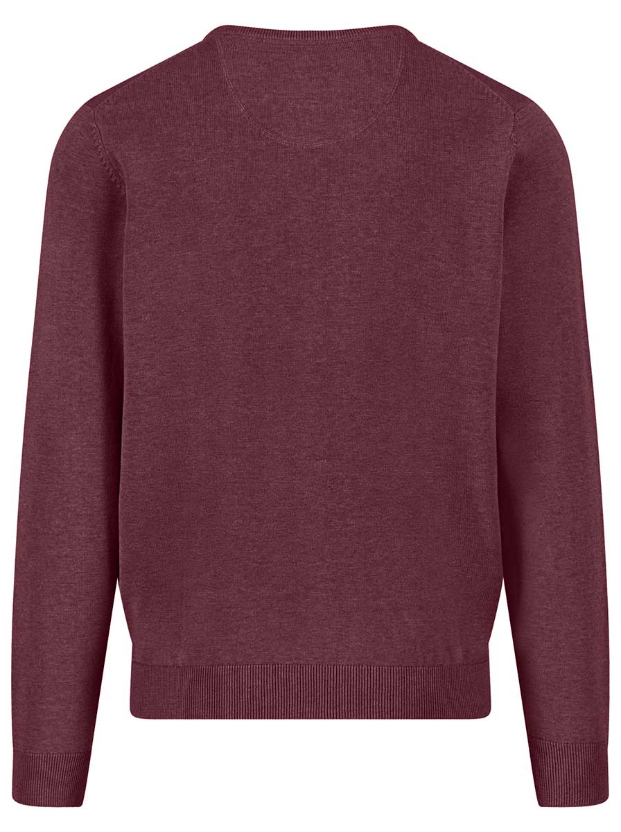Fynch Hatton Knitwear & Jumpers Fynch Hatton - Crew Neck Superfine Cotton Deep Merlot Jumper