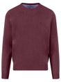 Fynch Hatton Knitwear & Jumpers Fynch Hatton - Crew Neck Superfine Cotton Deep Merlot Jumper