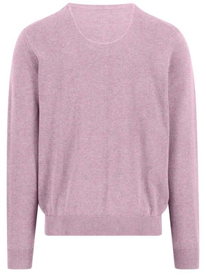 Fynch Hatton Knitwear & Jumpers Fynch Hatton - Crew Neck Superfine Cotton Magnolia Jumper