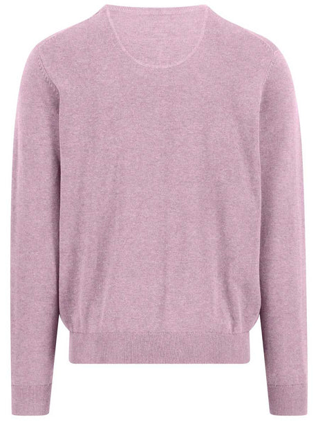 Fynch Hatton Knitwear & Jumpers Fynch Hatton - Crew Neck Superfine Cotton Magnolia Jumper