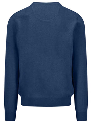 Fynch Hatton Knitwear & Jumpers Fynch Hatton - Crew Neck Superfine Cotton Midnight Jumper