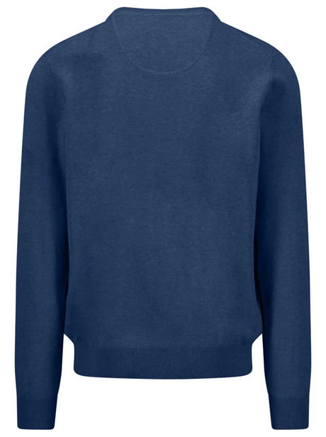 Fynch Hatton Knitwear & Jumpers Fynch Hatton - Crew Neck Superfine Cotton Midnight Jumper
