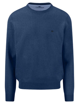 Fynch Hatton Knitwear & Jumpers Fynch Hatton - Crew Neck Superfine Cotton Midnight Jumper