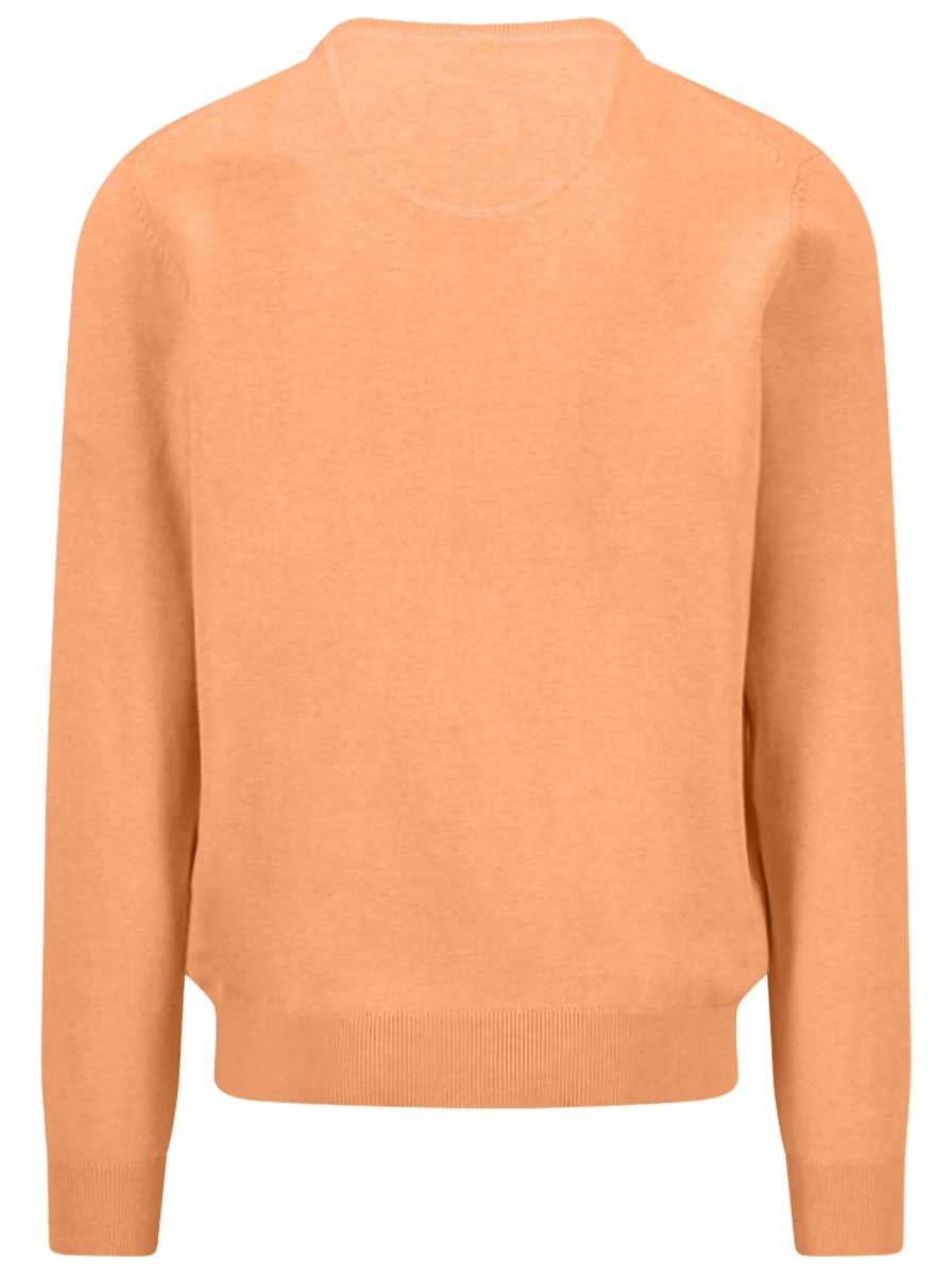 Fynch Hatton Knitwear & Jumpers Fynch Hatton - Crew Neck Superfine Cotton Tangerine Jumper