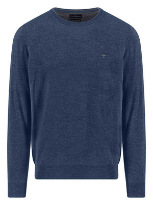 Fynch Hatton Knitwear & Jumpers Fynch Hatton - Crew Neck Wool/Cashmere Night Jumper