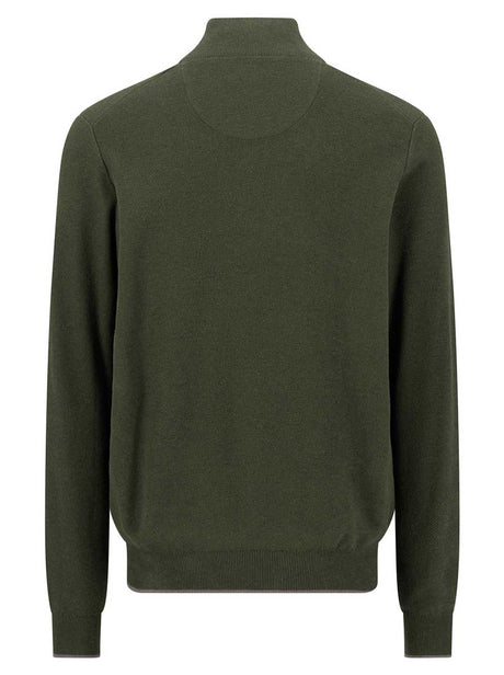 Fynch Hatton Knitwear & Jumpers Fynch Hatton - Cypress 1/4 Zip & Button Cotton Jumper