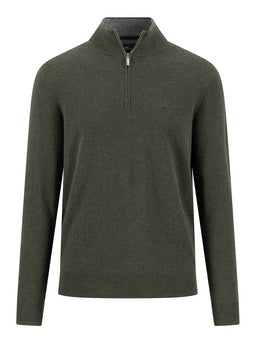 Fynch Hatton Knitwear & Jumpers Fynch Hatton - Cypress Wool/Cashmere 1/4 Zip Jumper