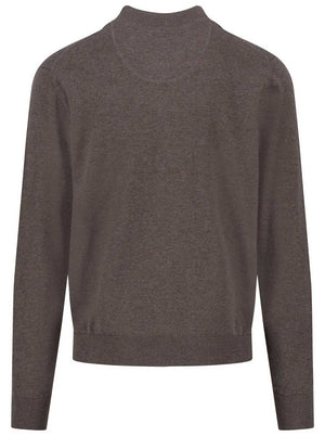 Fynch Hatton Knitwear & Jumpers Fynch Hatton - Full Zip Superfine Cotton Earth Jumper