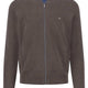 Fynch Hatton Knitwear & Jumpers Fynch Hatton - Full Zip Superfine Cotton Earth Jumper