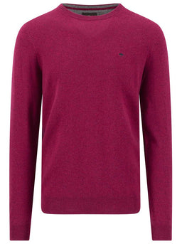 Fynch Hatton Knitwear & Jumpers Fynch Hatton - Grape Crew Neck Wool/Cashmere Jumper