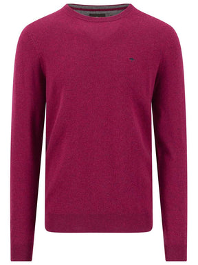 Fynch Hatton Knitwear & Jumpers Fynch Hatton - Grape Crew Neck Wool/Cashmere Jumper
