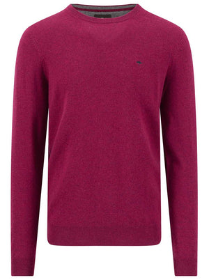 Fynch Hatton Knitwear & Jumpers Fynch Hatton - Grape Crew Neck Wool/Cashmere Jumper