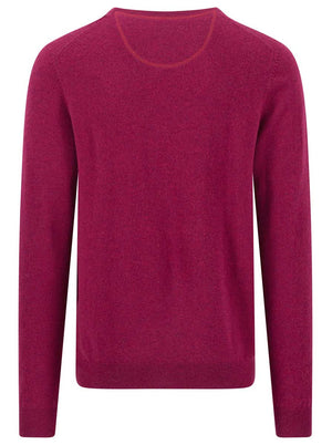 Fynch Hatton Knitwear & Jumpers Fynch Hatton - Grape Crew Neck Wool/Cashmere Jumper