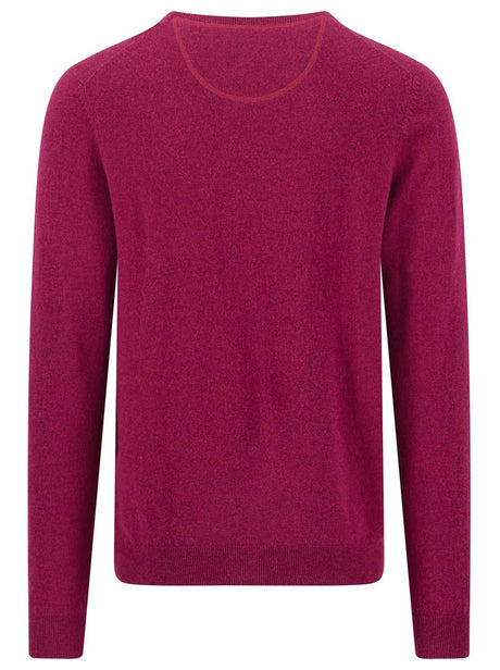 Fynch Hatton Knitwear & Jumpers Fynch Hatton - Grape Crew Neck Wool/Cashmere Jumper