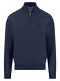 Fynch Hatton Knitwear & Jumpers Fynch Hatton - Ink Blue 1/4 Zip Superfine Cotton Jumper