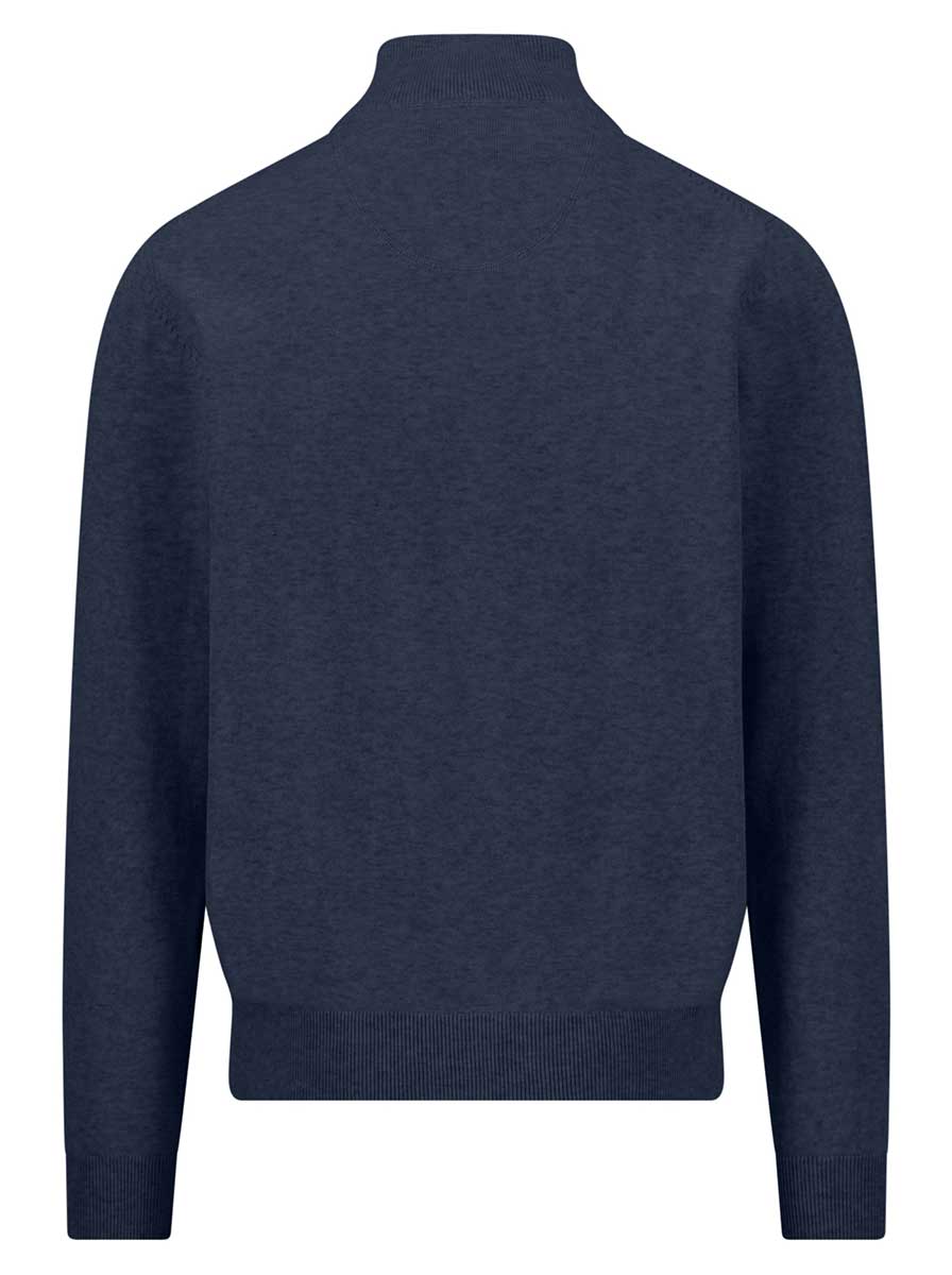 Fynch Hatton Knitwear & Jumpers Fynch Hatton - Ink Blue 1/4 Zip Superfine Cotton Jumper