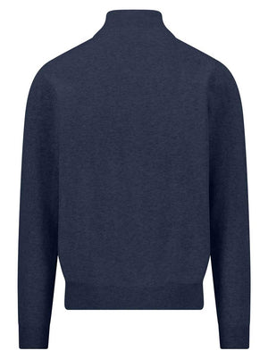 Fynch Hatton Knitwear & Jumpers Fynch Hatton - Ink Blue 1/4 Zip Superfine Cotton Jumper