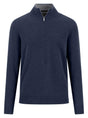 Fynch Hatton Knitwear & Jumpers Fynch Hatton - Ink Blue Wool/Cashmere 1/4 Zip Jumper
