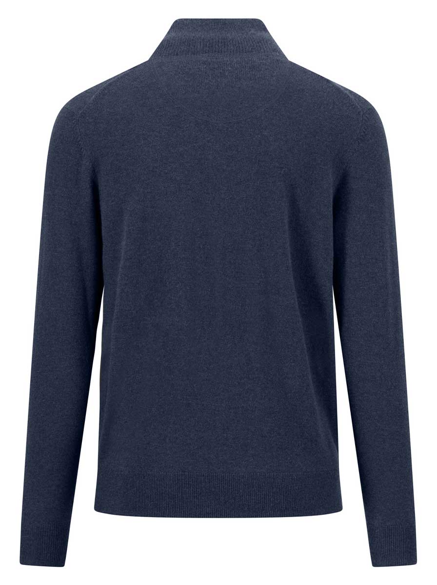 Fynch Hatton Knitwear & Jumpers Fynch Hatton - Ink Blue Wool/Cashmere 1/4 Zip Jumper