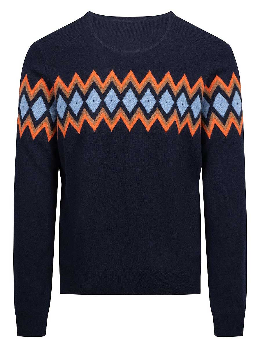 Fynch Hatton Knitwear & Jumpers Fynch Hatton - Jacquard Wool/Cashmere Jumper