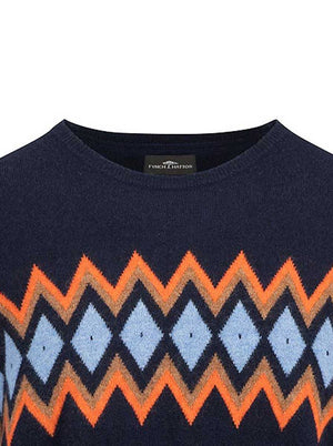 Fynch Hatton Knitwear & Jumpers Fynch Hatton - Jacquard Wool/Cashmere Jumper