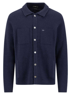 Fynch Hatton Knitwear & Jumpers Fynch Hatton - Navy Merino Wool Cardigan