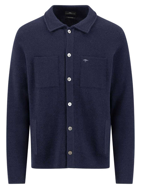 Fynch Hatton Knitwear & Jumpers Fynch Hatton - Navy Merino Wool Cardigan