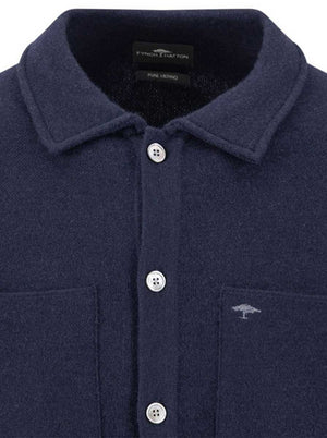 Fynch Hatton Knitwear & Jumpers Fynch Hatton - Navy Merino Wool Cardigan