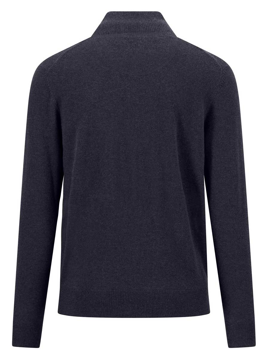 Fynch Hatton Knitwear & Jumpers Fynch Hatton - Navy Wool/Cashmere 1/4 Zip Jumper