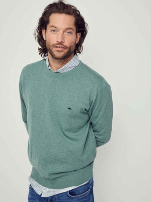 Fynch Hatton Knitwear & Jumpers Fynch Hatton - Seasonal Cotton Crew Neck 223