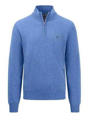 Fynch Hatton Knitwear & Jumpers Fynch Hatton - Seasonal Cotton Half Zip Jumper