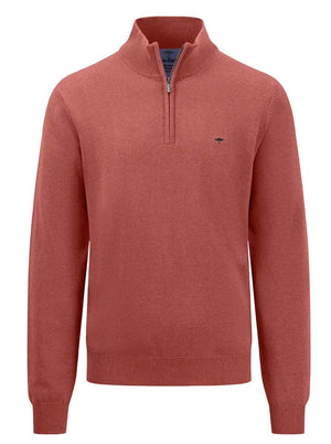 Fynch Hatton Knitwear & Jumpers Fynch Hatton - Seasonal Cotton Half Zip Jumper