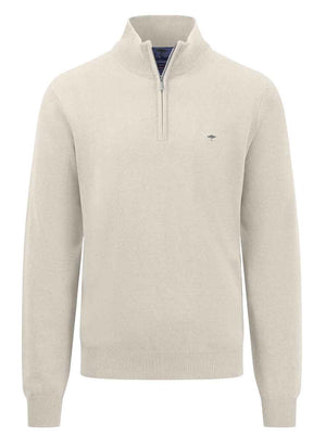 Fynch Hatton Knitwear & Jumpers Fynch Hatton - Seasonal Cotton Half Zip Jumper