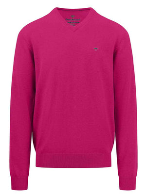 Fynch Hatton Knitwear & Jumpers Fynch Hatton - Seasonal Cotton V-Neck Jumper