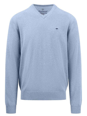 Fynch Hatton Knitwear & Jumpers Fynch Hatton - Seasonal Cotton V-Neck Jumper