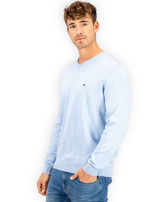 Fynch Hatton Knitwear & Jumpers Fynch Hatton - Seasonal Cotton V-Neck Jumper