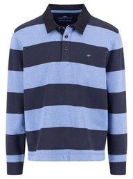 Fynch Hatton Knitwear & Jumpers Fynch Hatton - Striped Crystal Blue Rugby Shirt