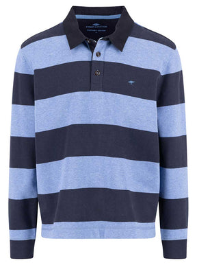 Fynch Hatton Knitwear & Jumpers Fynch Hatton - Striped Crystal Blue Rugby Shirt