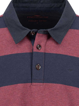Fynch Hatton Knitwear & Jumpers Fynch Hatton - Striped Deep Merlot Rugby Shirt