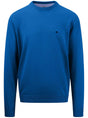 Fynch Hatton Knitwear & Jumpers Fynch Hatton - Superfine Cotton Crew Neck Blue Jumper