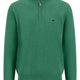 Fynch Hatton Knitwear & Jumpers Fynch Hatton - Superfine Cotton Quarter Zip Jade Jumper