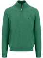 Fynch Hatton Knitwear & Jumpers Fynch Hatton - Superfine Cotton Quarter Zip Jade Jumper