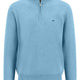 Fynch Hatton Knitwear & Jumpers Fynch Hatton - Superfine Cotton Quarter Zip Ocean Jumper