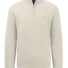 Fynch Hatton Knitwear & Jumpers Fynch Hatton - Superfine Cotton Quarter Zip Off White Jumper